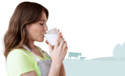 Female Drinking Glass of Milk